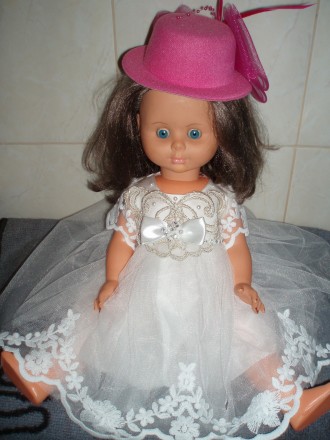 Винтажная куколка ГДР 48 см в отличном состоянии, густые длинные волосы, голова . . фото 4