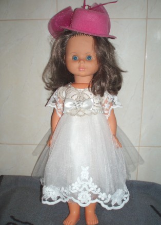 Винтажная куколка ГДР 48 см в отличном состоянии, густые длинные волосы, голова . . фото 2