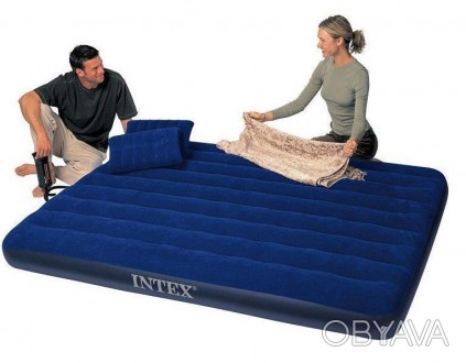 Надувной матрас Intex с двумя подушками и насосом
Размеры спального места: 152х2. . фото 1