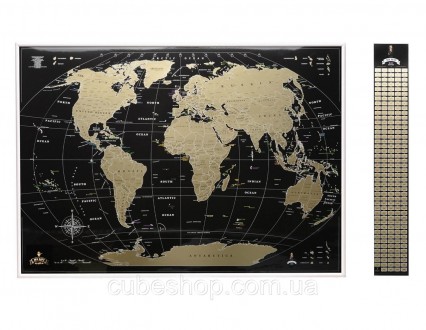 Скретч карта мира My Map Black edition Gold (английский язык) в раме Metal White. Київ. фото 1 Скретч карта мира My Map Black edition Gold (английский язык) в раме Metal White. Київ. фото 1