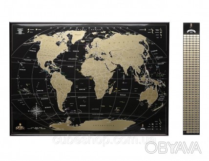 
	
	
	
	
	
	
	
 
Скретч карта мира My Map Black Edition Gold в раме - подробная . . фото 1