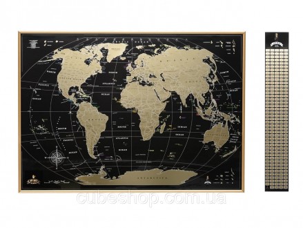 Скретч карта мира My Map Black edition Gold (английский язык) в раме Metal Gold. Київ. фото 1 Скретч карта мира My Map Black edition Gold (английский язык) в раме Metal Gold. Київ. фото 1