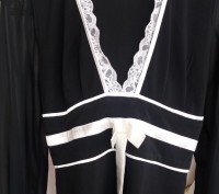 Продам блузку черного цвета с белой отделкой 46-48 размера. Бренд Vipart. Рукава. . фото 2