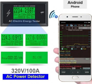 Ваттметр переменного тока с Bluetooth, 300В, 100A. Николаев. фото 1 Ваттметр переменного тока с Bluetooth, 300В, 100A. Николаев. фото 1