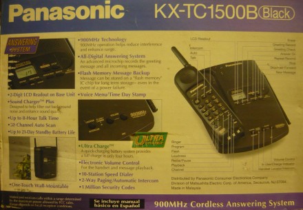 Продам , не дорого ,беспроводной телефон Panasonic KX-TC1500B - Black. Цвет чёрн. . фото 4