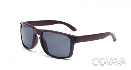 Модные солнцезащитные очки унисекс с деревянной текстурой корпуса. Степень защит. . фото 1