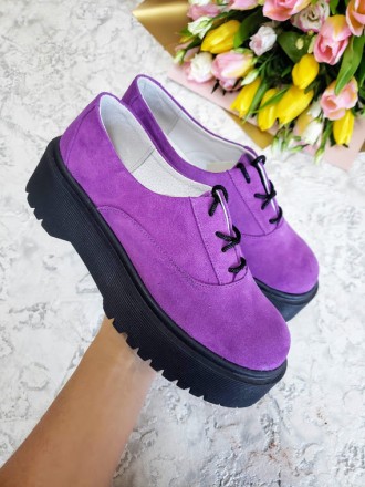 Туфли фиолетовые замшевые на толстой подошве DOKTOR Violet Suede. Днепр. фото 1 Туфли фиолетовые замшевые на толстой подошве DOKTOR Violet Suede. Днепр. фото 1
