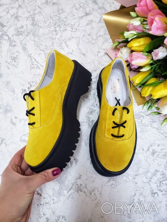 Туфли желтые замшевые на толстой подошве DOKTOR Yellow Suede. . фото 1 Замшевые желтые туфли
Туфли с открытой шнуровкой на мега удобной, стильной и хит. . фото 1