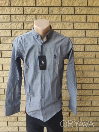 Рубашка мужская коттоновая брендовая высокого качества U.S. POLO, Турция, 100% к. . фото 1