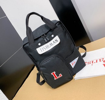 Вместительный тканевый рюкзак-сумка с оригинальным карманом. Хмельницкий. фото 1