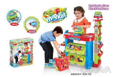 Игровой набор Супермаркет магазин с кассой и тележкой 008-85
Детский игровой наб. . фото 1