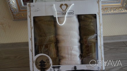 Подарунковий набір із двох махрових рушників для ванної кімнати торгової марки T. . фото 1