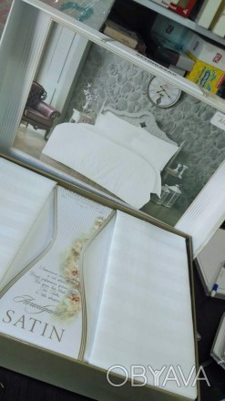 Постільна однотонна сатинова білизна турецької торгової марки BY IDO прекрасної . . фото 1