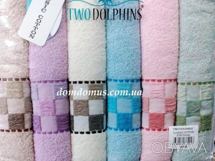 Махровое банное полотенце для ванной комнаты турецкой торговой марки TWO DOLPHIN. . фото 1