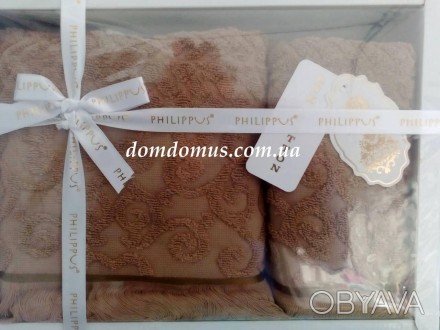 Подарочный набор полотенец Жаккард для ванной комнаты турецкой торговой марки Ph. . фото 1