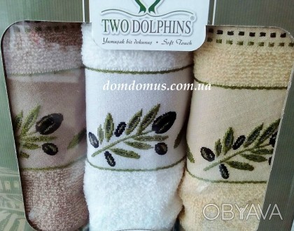 Комплект махровых кухонных полотенец торговой марки TW DOLPHINS в подарочной кор. . фото 1