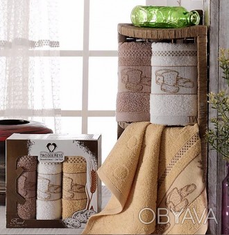 Комплект махровых кухонных полотенец торговой марки TW DOLPHINS в подарочной кор. . фото 1