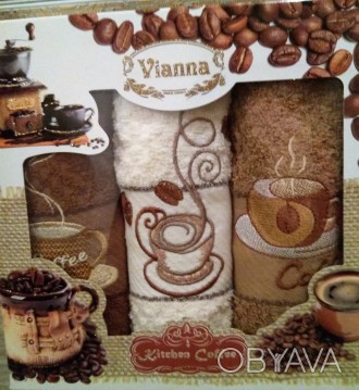 Комплект полотенец торговой марки Vianna в подарочной коробке. Полотенца прекрас. . фото 1