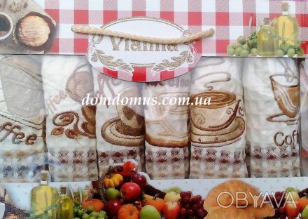 Набір кухонних вафельних рушників торгової марки Vianna у подарунковій коробці, . . фото 1
