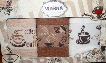 Набор махровых кухонных полотенец торговой марки Vianna в подарочной коробке, пр. . фото 1