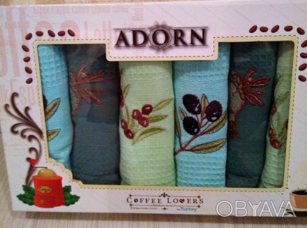 Комплект кухонных полотенец в подарочной коробке турецкой торговой марки Ayben.
. . фото 1
