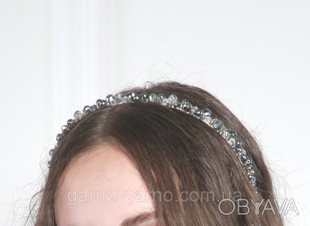 Украшение для волос ручной работы
Бело-серебряный Обруч с хрустальными и жемчужн. . фото 1