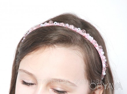 Украшение для волос
Розово-белый Обруч с хрустальными и жемчужными бусинами Розо. . фото 1