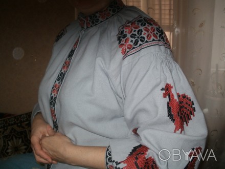 Жіноча вишиванка ручної роботи, виконана на коломийському домотканому полотні те. . фото 1