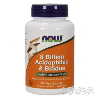 
 
8 Billion Acidophilus and Bifidus от компании NOW является мощной пробиотичес. . фото 1