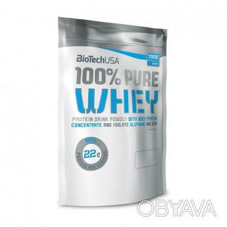 Концентрат сывороточного протеина (белка) BioTech 100% Pure Whey 1 кг, биотеч пу. . фото 1