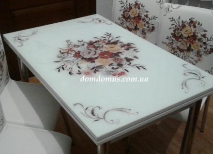 Комплект обеденной мебели "Buket" 90*60 см (стол ДСП, каленное стекло + 4 стула). Одеса. фото 1 Комплект обеденной мебели "Buket" 90*60 см (стол ДСП, каленное стекло + 4 стула). Одеса. фото 1