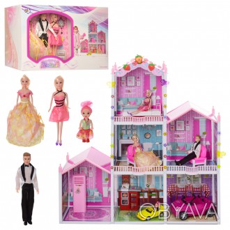 Кукольный домик 118 см высотой,три куклы Барби,пупс,машинки
118-115-32см, 3 этаж. . фото 1