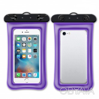 Подводный чехол для смартфона AirCase c надувными краями фиолетовый