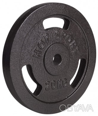 Диск металлический Hop-Sport 20 кг
Основные характеристики:
	диаметр диска: 33,5. . фото 1