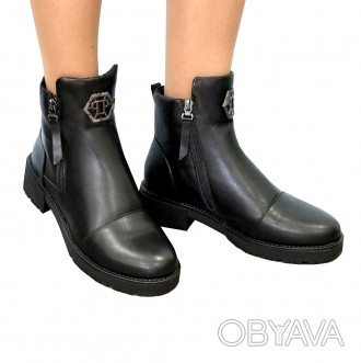 Стильные женские ботинки, черного цвета. Размер в размер. . . фото 1