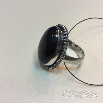 Предлагаем вам купить кольцо с натуральным питерситом соколиным глазом в серебре. . фото 1