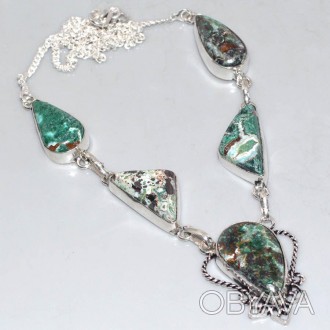 Предлагаем Вам купить красивое ожерелье с камнем хризоколла, азурит-малахит.
ДЛИ. . фото 1