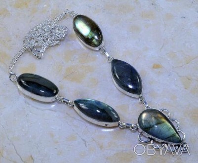 Предлагаем Вам купить ожерелье с камнем лабрадор в серебре. 
Ожерелье из низкопр. . фото 1