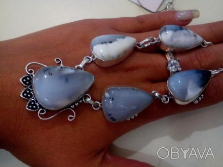 Предлагаем Вам купить ожерелье с дендро-опалом в серебре. 
необыкновенное и прек. . фото 1
