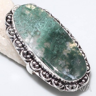 Предлагаем Вам купить красивое кольцо с камнем моховый агат в серебре. Индия!
ко. . фото 1