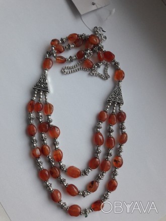 Предлагаем Вам купить красивое ожерелье с натуральным лечебным камнем сердолик в. . фото 1