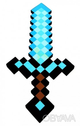Алмазный меч по мотивам игры майнкрафт minecraft.
Материал игрушки безопасная дл. . фото 1