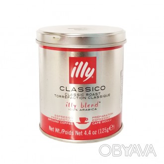 Молотый кофе illy Espresso Medium Classico 125 грамм в ж/б - идеальный баланс кр. . фото 1