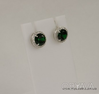 Сережки Серебро С Зелеными Камнями