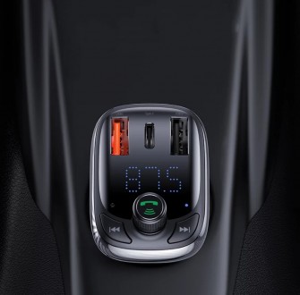 Bluetooth FM модулятор + Быстрая зарядка USB QC 3.0 + Type C + Громкая связь + m. Харків. фото 1 Bluetooth FM модулятор + Быстрая зарядка USB QC 3.0 + Type C + Громкая связь + m. Харків. фото 1