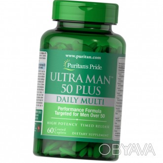 Витамины для мужчин Puritan's Pride Ultra Man 50 Plus 60 таб
✅Только оригинальна. . фото 1