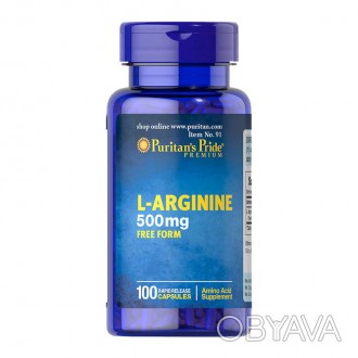 
 
Puritan's Pride L-Arginine 500 mg - аминокислота аргинин в свободной форме, с. . фото 1