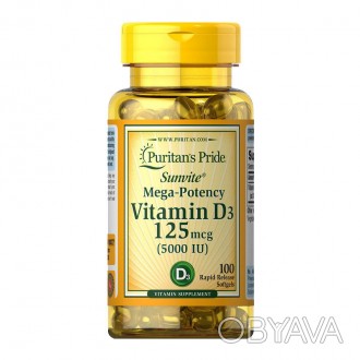 
 
Пищевая добавка Puritan's Pride Vitamin D3 10000 IU – биологически активный к. . фото 1