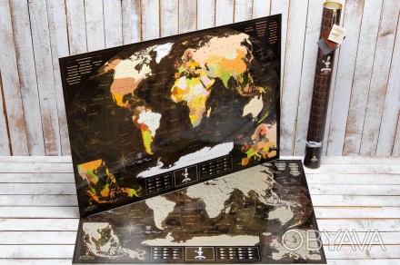 Скретч карта мира My Map Chocolate edition ENG в тубусе - это уникальная новинка. . фото 1