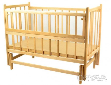 Кроватка детская классическая для новорожденных с маятниковым механизмом и откид. . фото 1